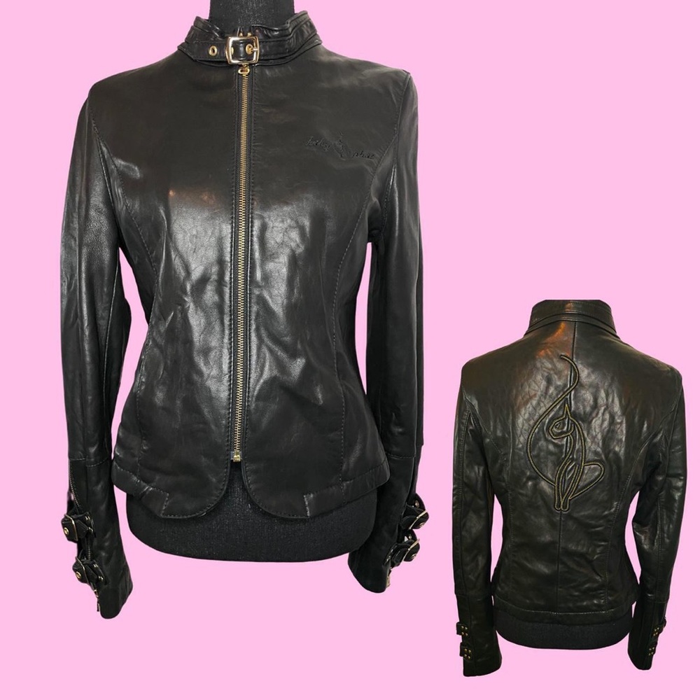insane baby phat moto style leather jacket
